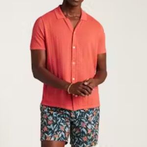 Bonobos Men's Coral Button-Up knit Shirt